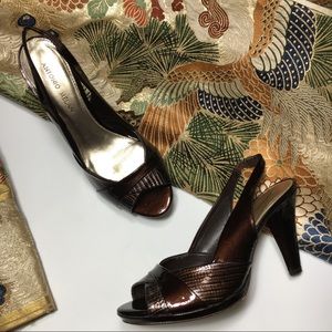 Antonio Melani Neomi Bronze Leather Slingback Heel